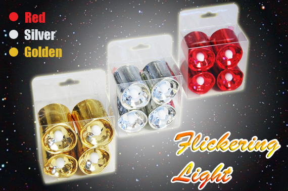 FREE Shipping: 4 x Battery Operated Flickering Tea Lights/Candles (Random Colour)