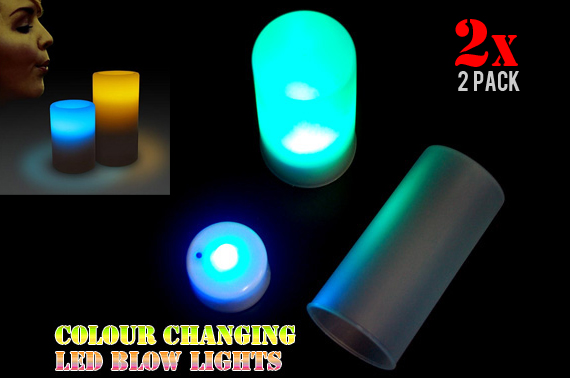Super FREE Ozstock Day: 4x Blow Sensitive Colour Changing LED Candle (2x Twin Pack)