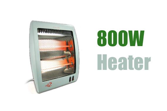 2-Level 800W Quartz Halogen Heater with Tip Over Switch