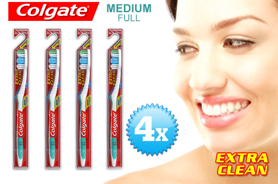 FREE Ozstock Day: 4x Colgate Extra Clean Full Head Toothbrush (Medium)