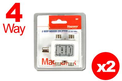 FREE Ozstock Day: 2x 4-Way Indoor TV Antenna Signal Splitter for UHF/VHF/Digital/HDTV/FM, 5-890MHz