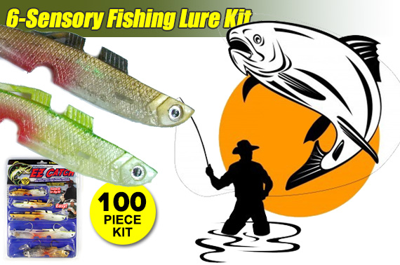 100-Piece EZ Catch 6-Sensory Fishing Lure Kit