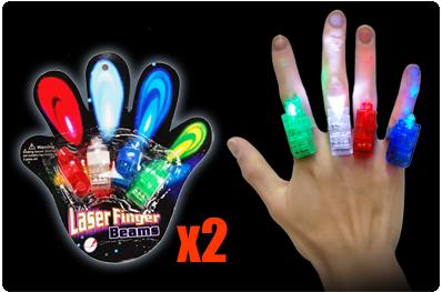FREE Ozstock Day: 2 Packs of Colour Laser Finger LED Party Lights (8 Pieces) - Great for Christmas!