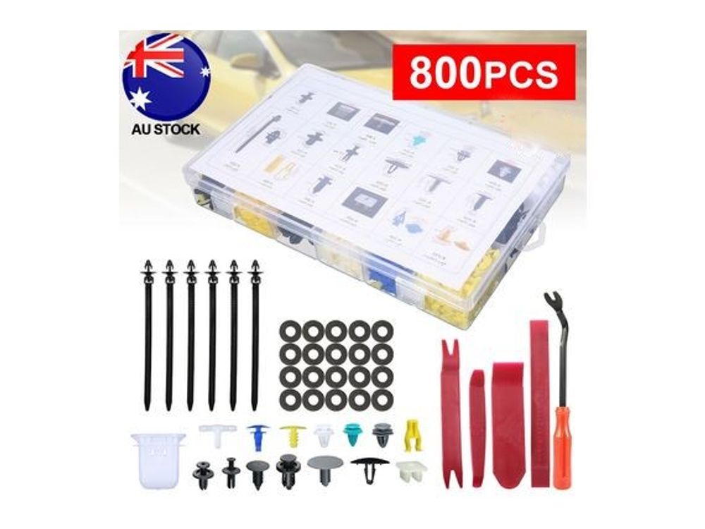 800PCS Car Plastic Fastener Trim Body Clips Kit Rivet Retainer Door Panel Bumper
