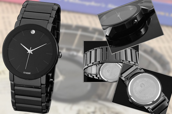 Sinobi Men's Quartz Wrist Watch - Black