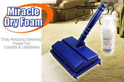 Super FREE Ozstock Day: Miracle Dry Foam Carpet and Upholstery Cleaning Kit w/ Shampoo and Brush