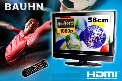 Ex-Demo BAUHN 58cm (23 Inch) Full HD LCD TV with Built-in DVD Player and HD Tunner