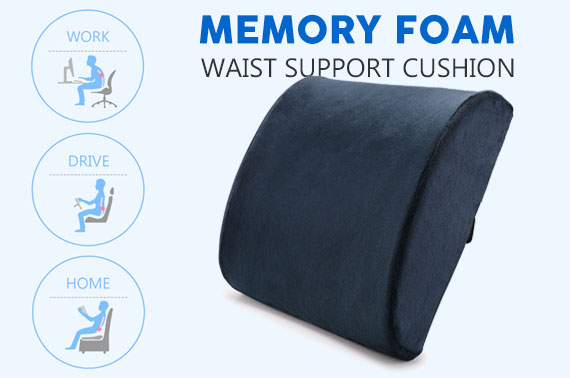 Memory Foam Lumbar Back Waist Support Cushion