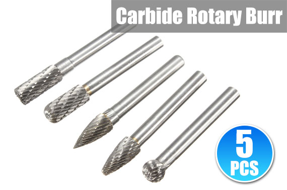 FREE Shipping: 5PCS Tungsten Carbide Rotary Point Burr Grinder Bit Sets