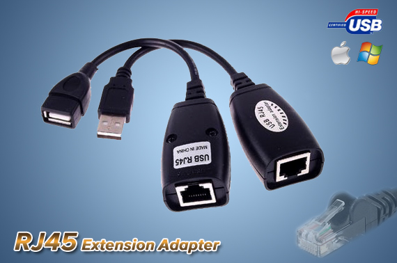 USB RJ45 Extension Adapters - Extend USB Connections up to 45m via Cat-5/Cat-6 Cable