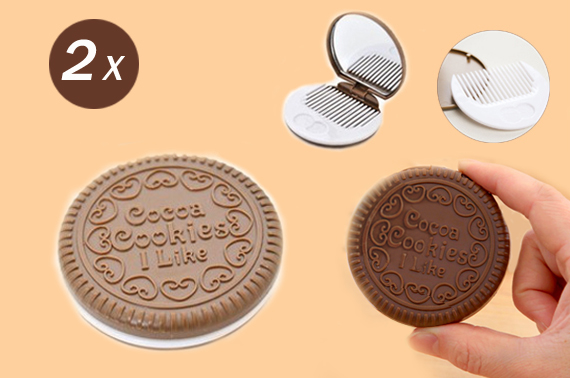 FREE Ozstock Day: 2x Cute Cookie Shaped Mirror With Comb