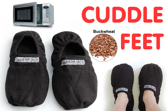 Quality Cuddlee Feet Microwaveable Hot Socks/Slippers, Black