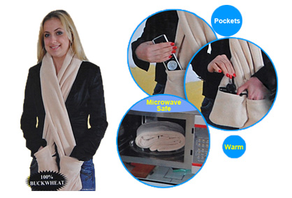 Super FREE Ozstock Day: Fashionable Microwave Heatable Cuddlee Scarf with Hand Pockets