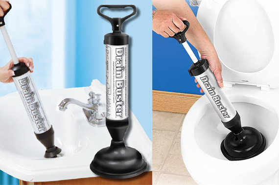 Drain Buster Plunger - Powerful Pressure - Clear Blockage toilet ...