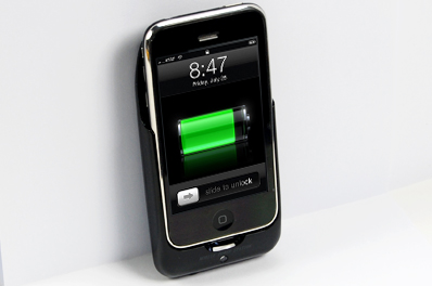 Black 2000mAh External Snap-On iPhone Power Pack with On/Off Switch