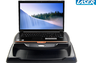 LASER Laptop/LCD Monitor USB Station with Stationery Tray and Powered 4-Port USB 2.0 Hub