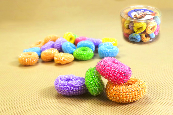 180-Piece Mixed Colour Scrunchy Elastic Hair Tie