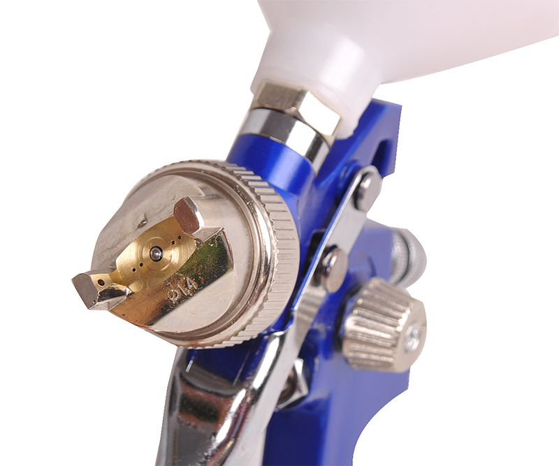 Gravity Feed HVLP Paint Spray Gun + Air Hose Compressor Fitting 1.4mm