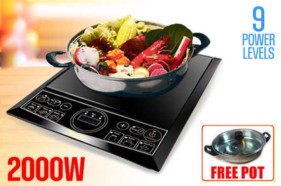 2000W Portable Induction Cooker With a Free Pot