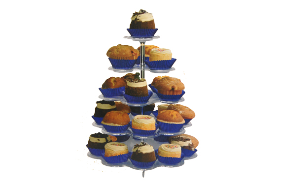 5-Tier Decorative Clear Cupcake Stand - Holds 27 Cupcakes!