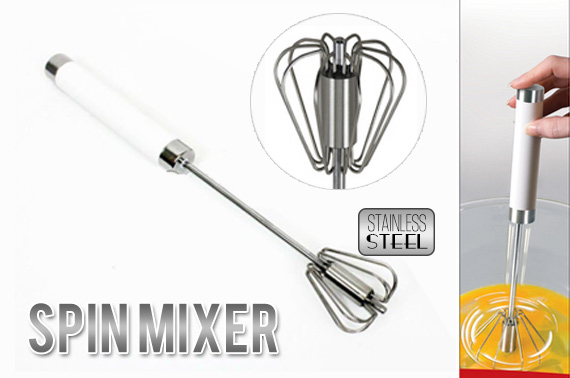 Super FREE Ozstock Day: Press & Spin Stainless Steel Mixer
