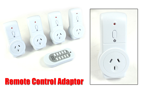 Wireless Remote Control Mains Power Switches, 1 Remote, 4 Outlets!