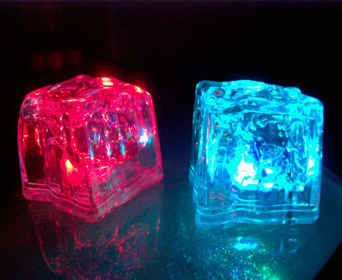 12 Piece Flashing Ice Cube LED light Reacts to Liquid!