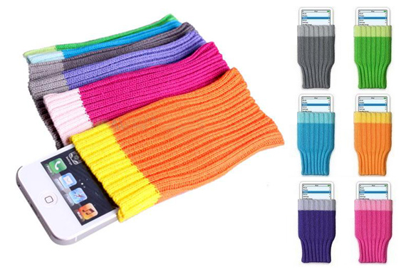 FREE Ozstock Day: 3x Soft Knitting Sock Pouch for iPhone/iPod/small Mobile Phone/MP3/MP4/DC