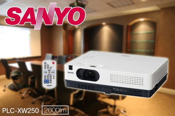 Refurbished Sanyo PLC-XW250 XGA LCD Projector, 2600 Lumens / Contrast 500:1 / HD Ready