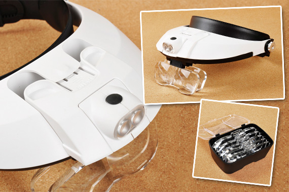 Head-Mounted Magnifier with 2 LED Lights