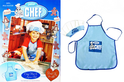 FREE Ozstock Day: Junior Chef Apron & Hat Pack ,Blue for Boys