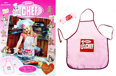 FREE Ozstock Day: Junior Chef Apron & Hat Pack ,Pink for Girls