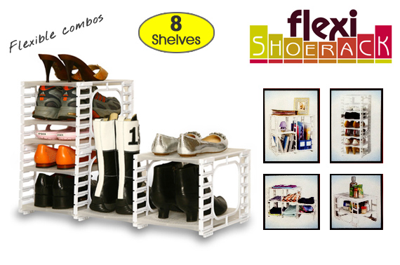 8 Shelf Modular Flexible Shoe Rack