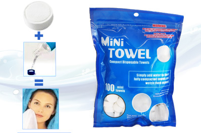 100 Pieces Instant Compact Disposable Mini Towel Tablet