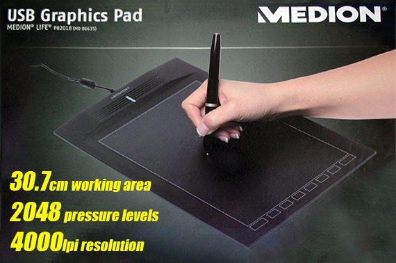 Refurbished Medion P82018 USB Graphics Pad with Wireless Pen (MD 86635)