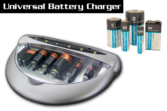 Universal Battery Charger for Ordinary and Rechargeable Batteries