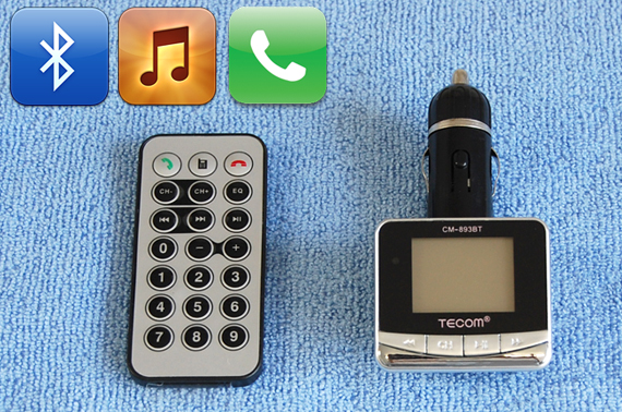 All-In-One Bluetooth Mobile Phone Handsfree Car Kit with FM Transmitter and Digital Music Player