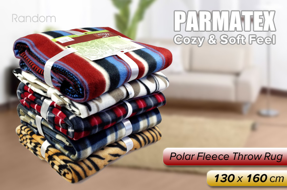 FREE Ozstock Day: PARMATEX Cozy & Soft Polar Fleece Throw Rug (Random Colour)