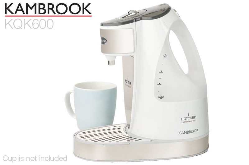 Kambrook KQK600 Hot Cup Rapid Boil Kettle, White