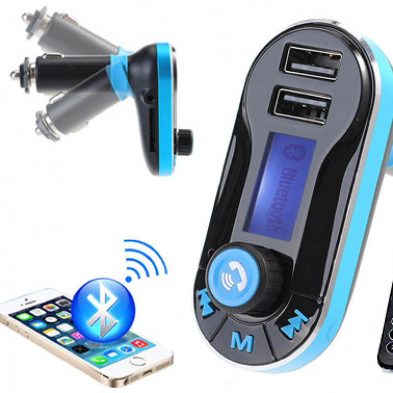 Wireless Hands-free Bluetooth Car Kit With 2.1A Dual USB Charger