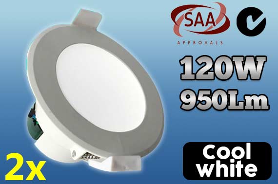 2x 12W Cool White Non-Dimmable LED Downlight Kit
