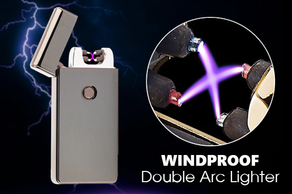 Windproof Double Arc USB Rechargeable Lighter