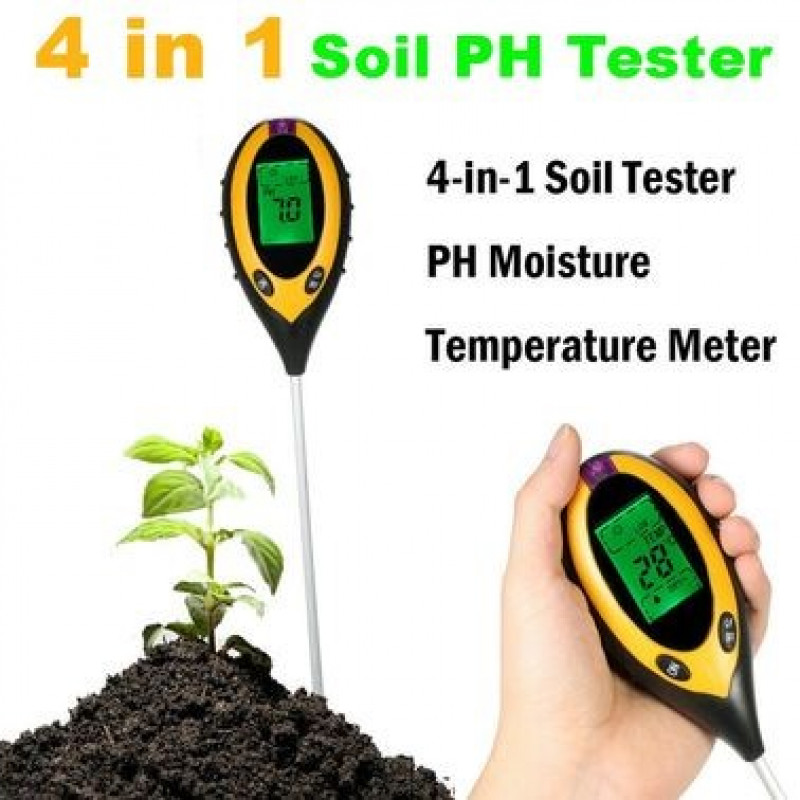 4 in 1 Soil PH Tester Moisture Sunlight Light Test Meter for Garden Plant Lawns