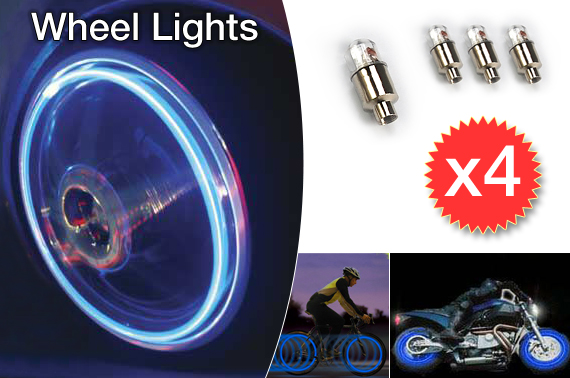 FREE Ozstock Day: 4 x Car Wheel Valve Stem Lights with Batteries