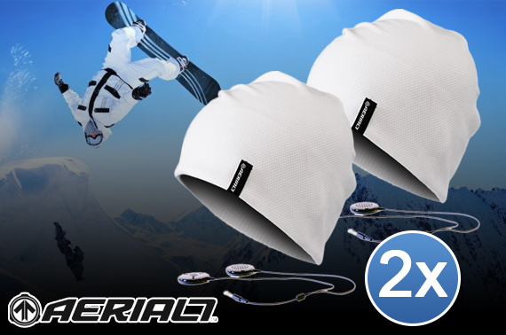 2x White Sound Disk Sports Beanie