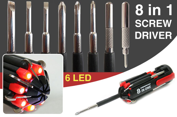 FREE Ozstock Deal: 8-in-1 Multi-function Portable Screwdriver with Powerful LED Torch