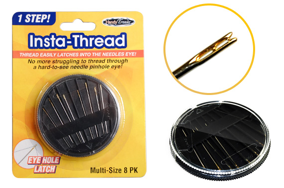 FREE Ozstock Day: Insta-Thread Needles (8 Pcs Multi Size Latched Needles and One Holder)