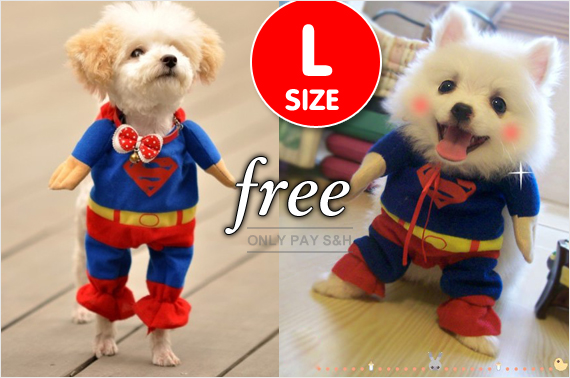 FREE Ozstock Day: Deluxe Superman Pet Costume - Size L