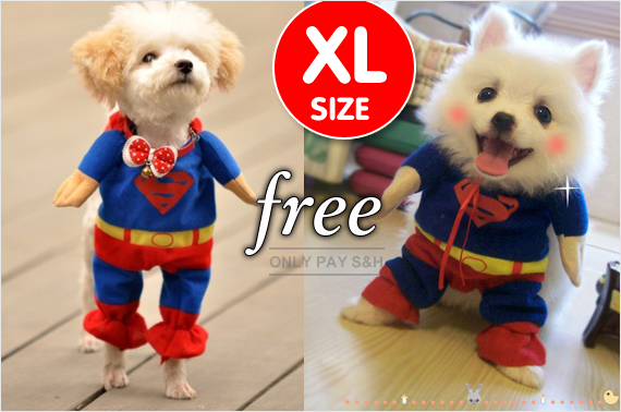 FREE Ozstock Day: Deluxe Superman Pet Costume - Size XL