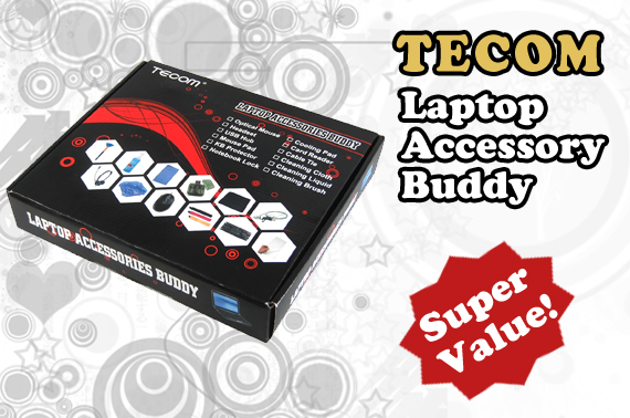 12-Piece TECOM Laptop Accessory Buddy - Super Value Pack - Everything You Need for Your Laptop!